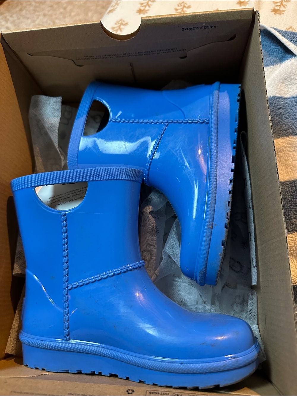 UGG Kids Bright Blue Pull-On Rain Boots